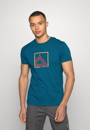 La Sportiva Apparel Space Blue T-shirt Mit Kastendruck